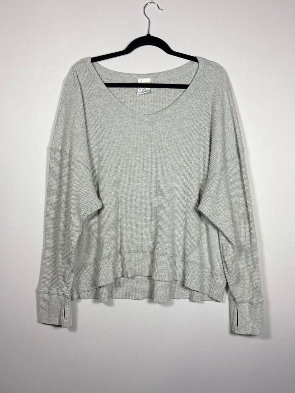 Offline by Aerie Gray Waffle V-Neck Dolman Sleeve Top Womens Size XL
